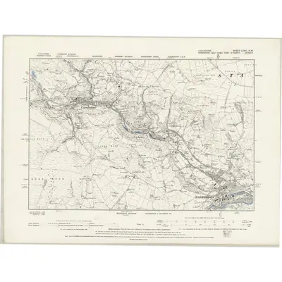 1892 Map of Lancashire LXXIII.NW, 1895 Print