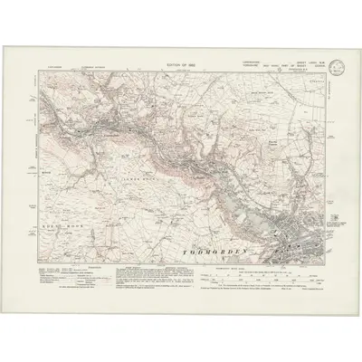1928 Map of Lancashire LXXIII.NW, 1932 Print