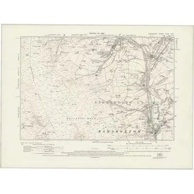 1927 Map of Lancashire LXXIX.NE, 1930 Print
