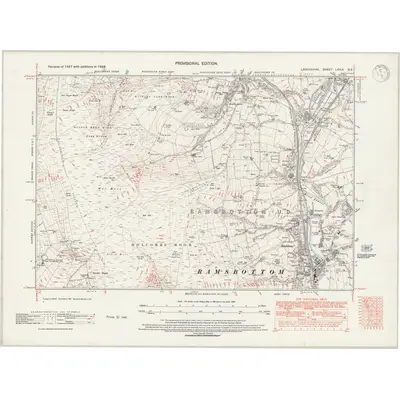 1938 Map of Lancashire LXXIX.NE, 1947 Print