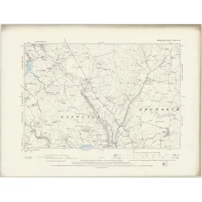 1891 Map of Lancashire LXXIX.NW, 1894 Print