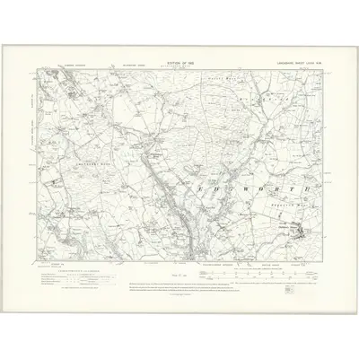 1909 Map of Lancashire LXXIX.NW, 1912 Print
