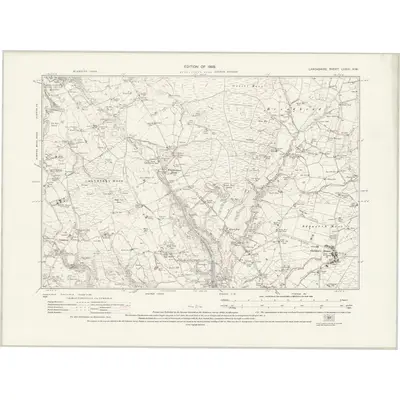 1927 Map of Lancashire LXXIX.NW, 1929 Print