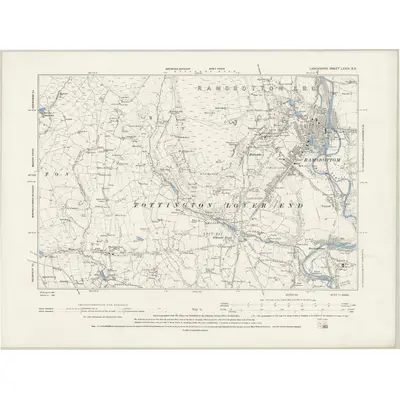 1891 Map of Lancashire LXXIX.SE, 1894 Print