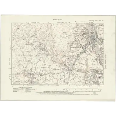 1927 Map of Lancashire LXXIX.SE, 1930 Print