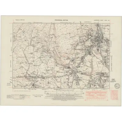 1937 Map of Lancashire LXXIX.SE, 1949 Print