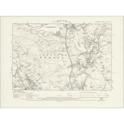 1927 Map of Lancashire LXXIX.SW, 1930 Print