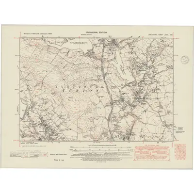 1938 Map of Lancashire LXXIX.SW, 1948 Print