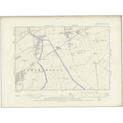 1890 Map of Lancashire LXXV.NE, 1894 Print
