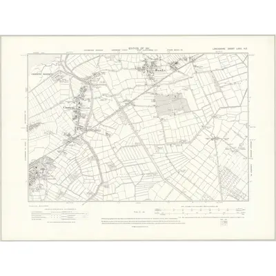 1908 Map of Lancashire LXXV.NE, 1911 Print