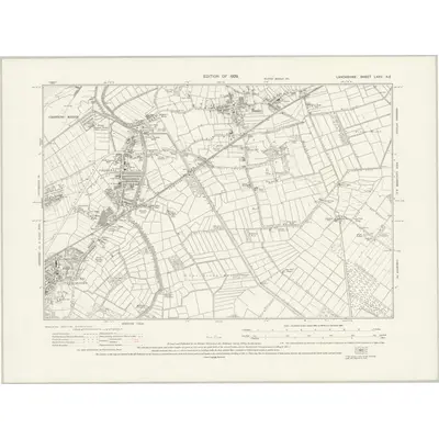 1926 Map of Lancashire LXXV.NE, 1929 Print