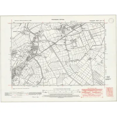 1938 Map of Lancashire LXXV.NE, 1947 Print