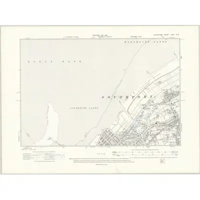 1908 Map of Lancashire LXXV.NW, 1911 Print