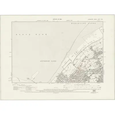 1926 Map of Lancashire LXXV.NW, 1929 Print