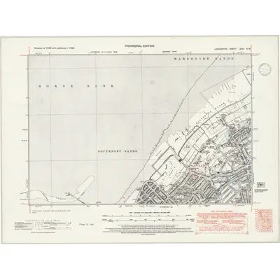 1938 Map of Lancashire LXXV.NW, 1947 Print
