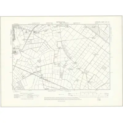 1908 Map of Lancashire LXXV.SE, 1911 Print
