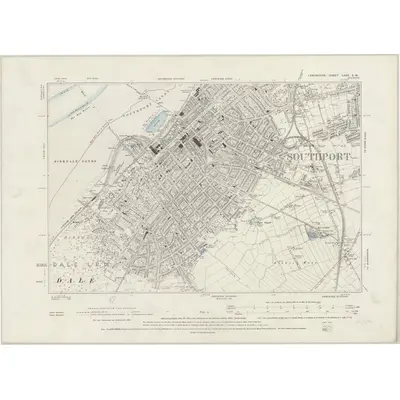 1889 Map of Lancashire LXXV.SW, 1894 Print