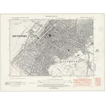 1938 Map of Lancashire LXXV.SW, 1947 Print