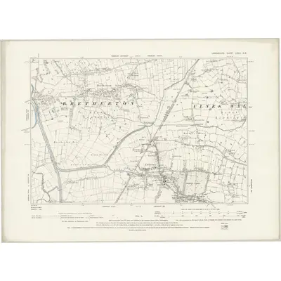 1892 Map of Lancashire LXXVI.NE, 1894 Print
