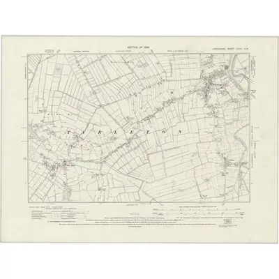 1926 Map of Lancashire LXXVI.NW, 1929 Print