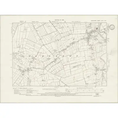 1926 Map of Lancashire LXXVI.NW, 1933 Print