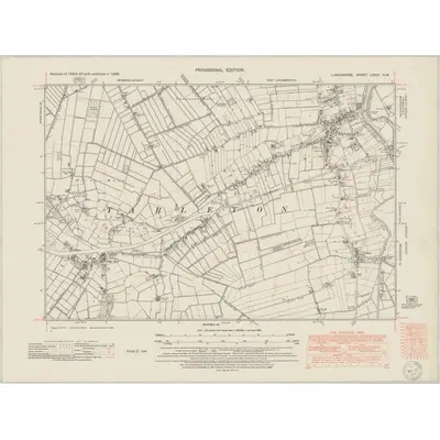 1938 Map of Lancashire LXXVI.NW, 1950 Print