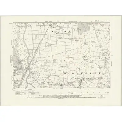 1926 Map of Lancashire LXXVI.SE, 1929 Print