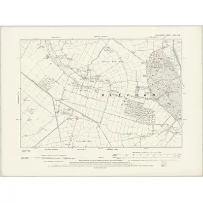 1891 Map of Lancashire LXXVI.SW, 1894 Print