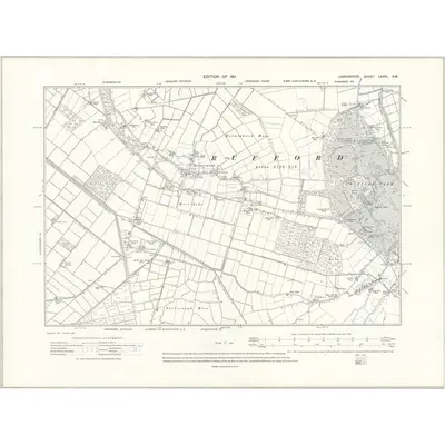 1908 Map of Lancashire LXXVI.SW, 1911 Print