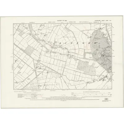 1926 Map of Lancashire LXXVI.SW, 1929 Print