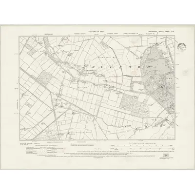 1926 Map of Lancashire LXXVI.SW, 1934 Print