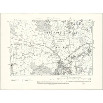 1909 Map of Lancashire LXXVII.NE, 1912 Print