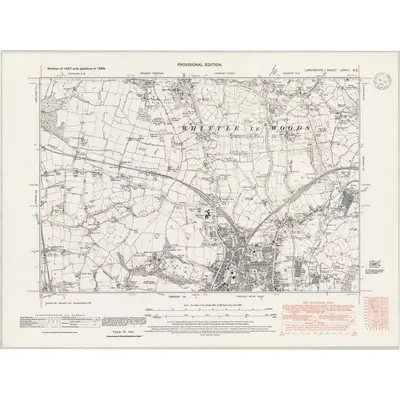 1938 Map of Lancashire LXXVII.NE, 1947 Print