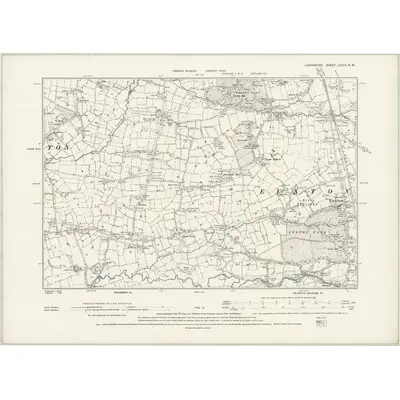 1892 Map of Lancashire LXXVII.NW, 1894 Print