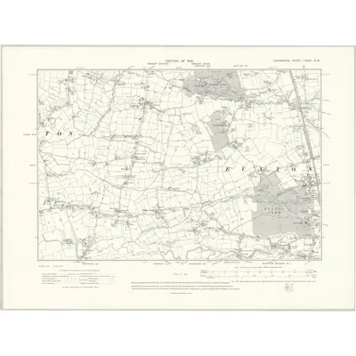 1909 Map of Lancashire LXXVII.NW, 1912 Print