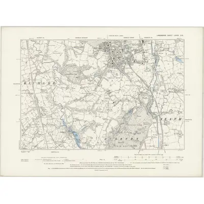 1889 Map of Lancashire LXXVII.SE, 1895 Print