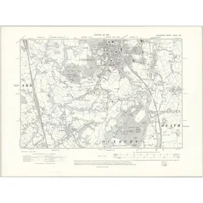 1908 Map of Lancashire LXXVII.SE, 1912 Print