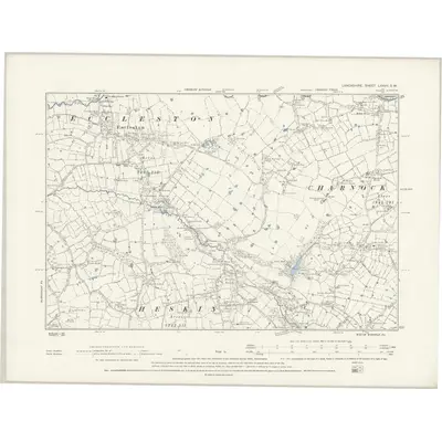 1893 Map of Lancashire LXXVII.SW, 1894 Print