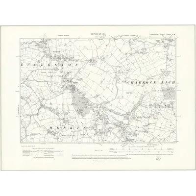 1908 Map of Lancashire LXXVII.SW, 1912 Print