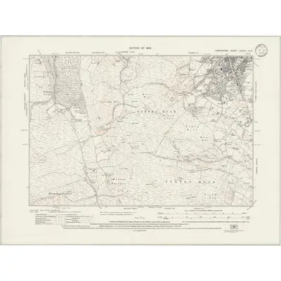 1927 Map of Lancashire LXXVIII.NE, 1933 Print
