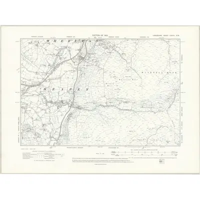 1909 Map of Lancashire LXXVIII.NW, 1912 Print