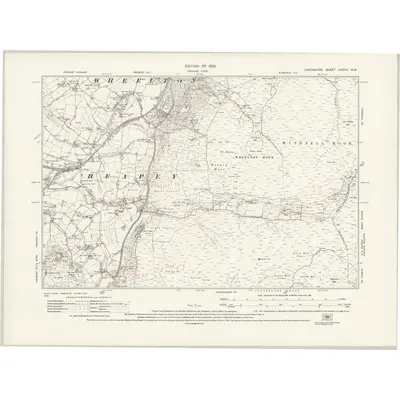 1927 Map of Lancashire LXXVIII.NW, 1929 Print