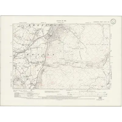 1927 Map of Lancashire LXXVIII.NW, 1933 Print