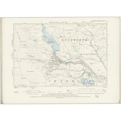 1892 Map of Lancashire LXXVIII.SE, 1894 Print