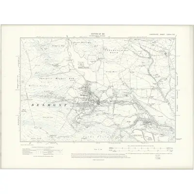 1908 Map of Lancashire LXXVIII.SE, 1911 Print