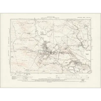 1927 Map of Lancashire LXXVIII.SE, 1929 Print