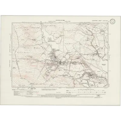 1927 Map of Lancashire LXXVIII.SE, 1933 Print