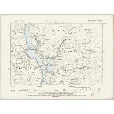1892 Map of Lancashire LXXVIII.SW, 1894 Print
