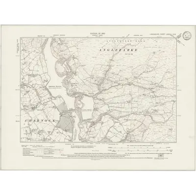 1927 Map of Lancashire LXXVIII.SW, 1933 Print