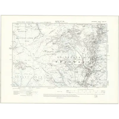 1909 Map of Lancashire LXXX.NE, 1912 Print